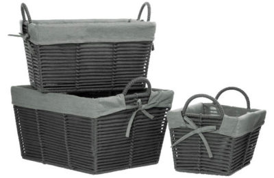 Lida Set of 3  Rope Storage Baskets